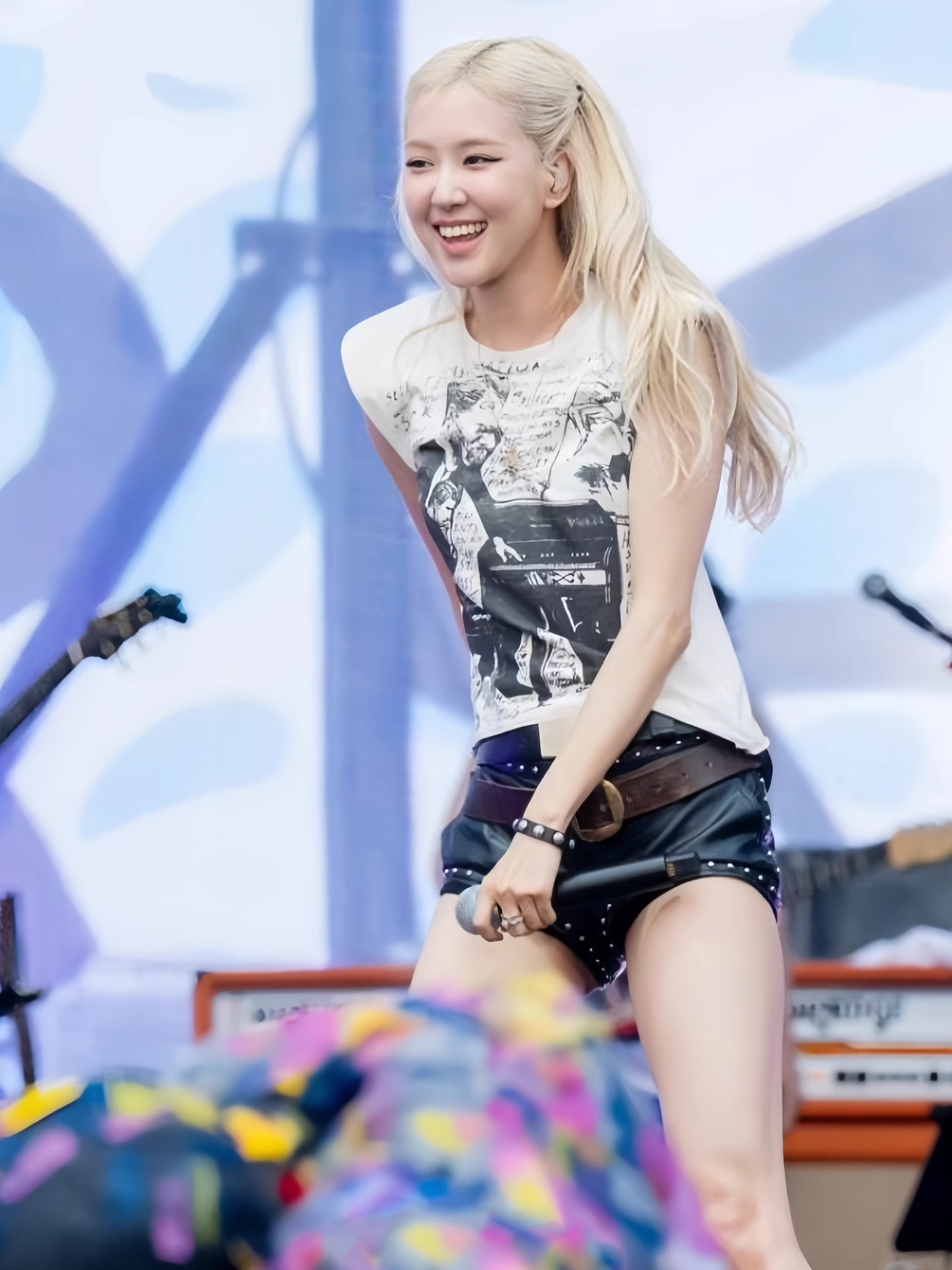 Blackpink Rose Inspired White Graphic Tee