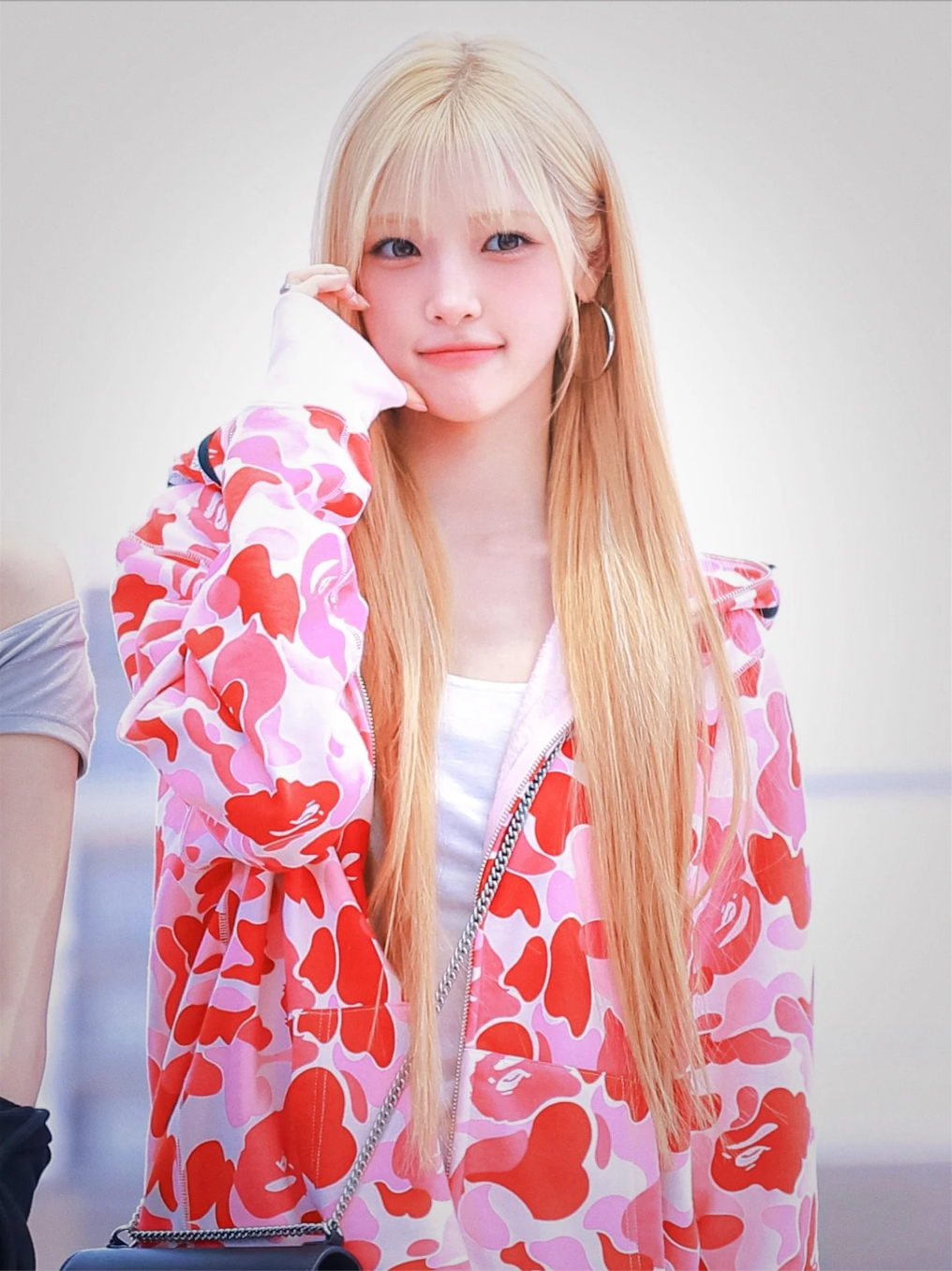 Hearts2hearts Yuha Camo Bape shark Print inspired zip up oversized hoodie jacket