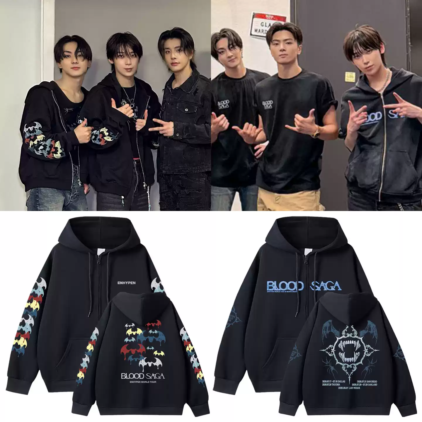 Enhypen 2026 WORLD TOUR BLOOD SAGA Merch Inspired Hoodie