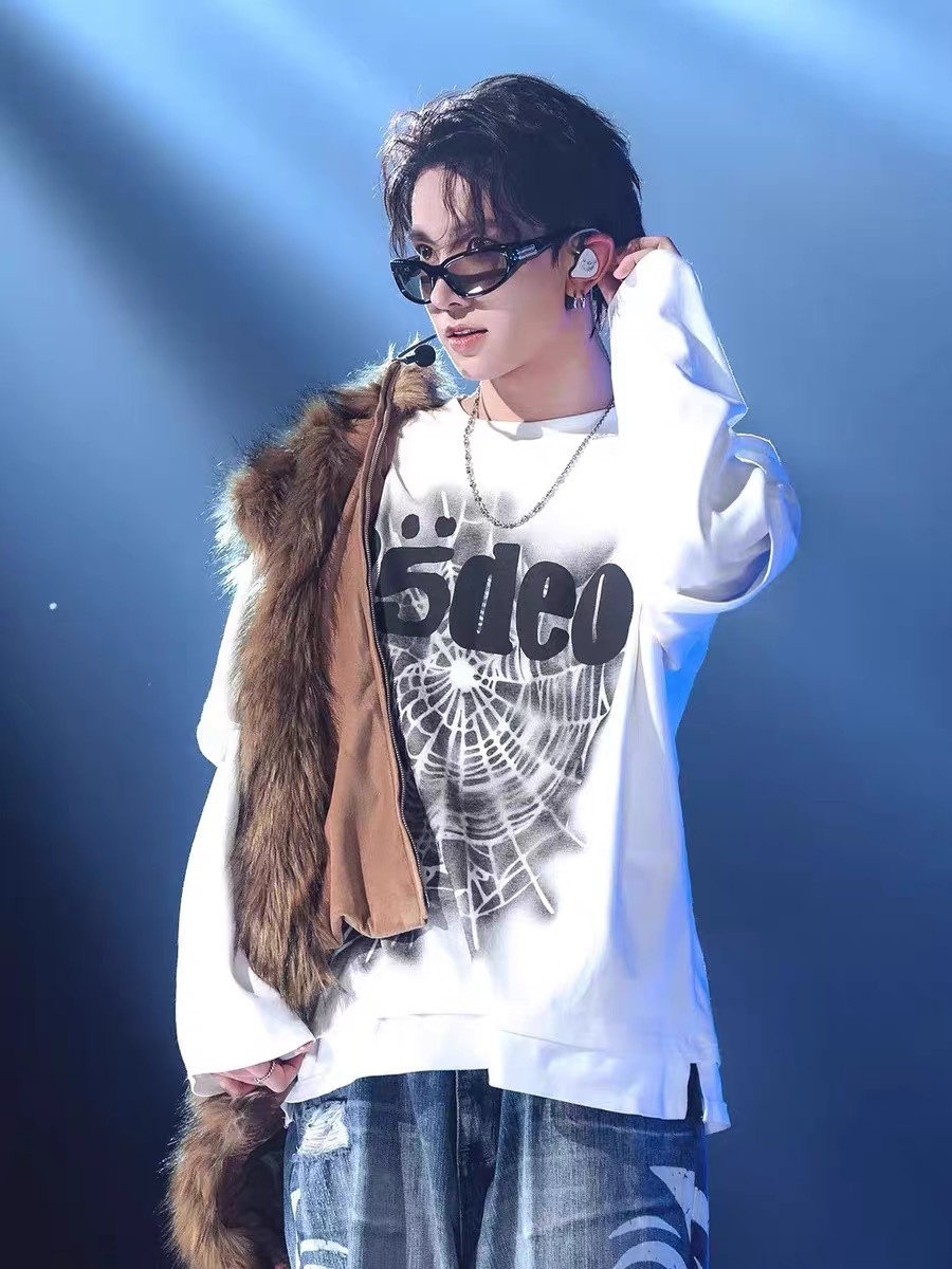 ENHYPEN Heesung Inspired Spider-web Print T-Shirt