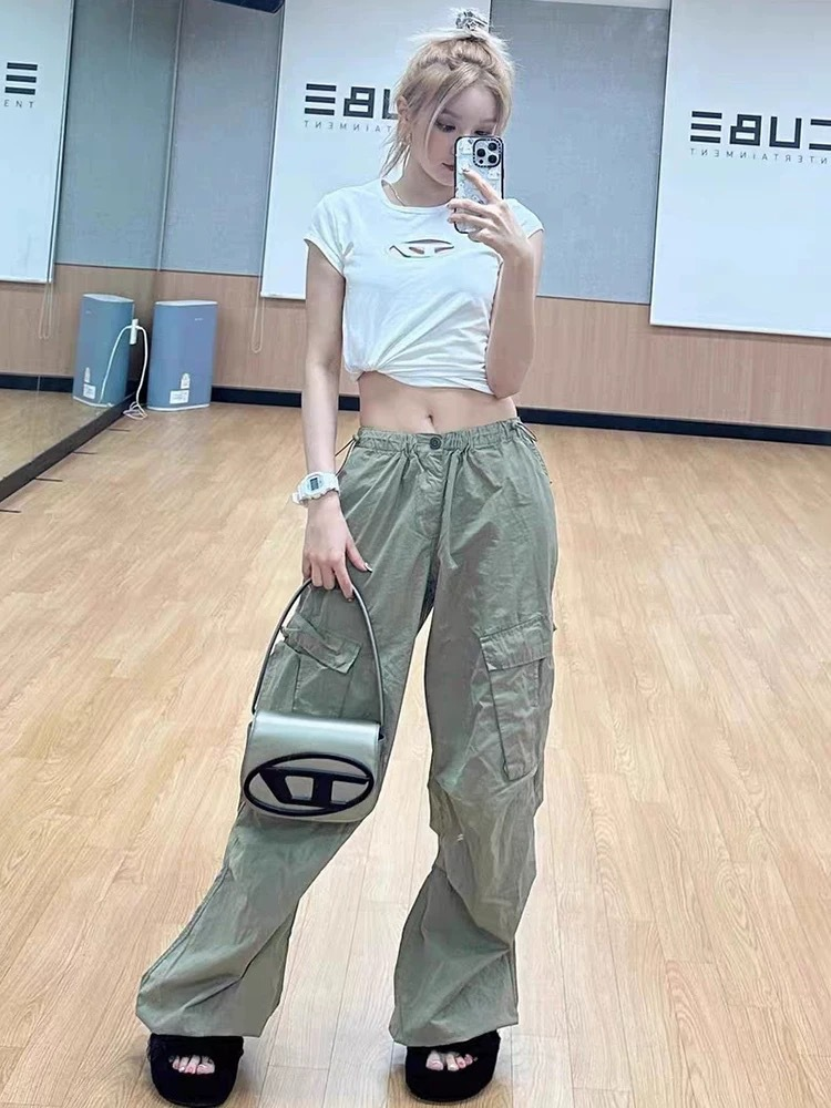 LESSERAFIM & GIDLE & ITZY Inspired Loose-Fit Cargo Pants