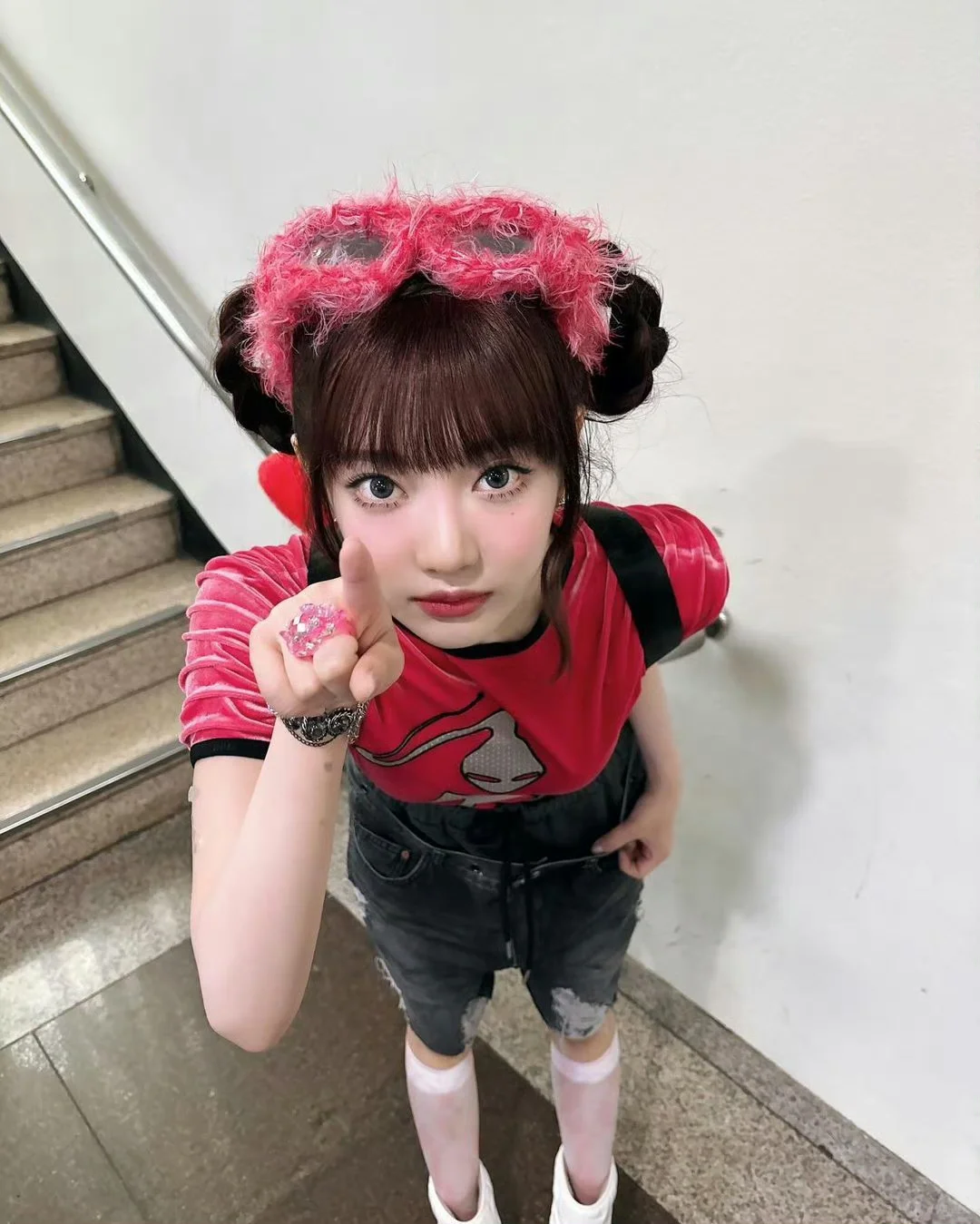 Aespa Ningning Supernova Stage Inspired Alien Velvet Bodysuit