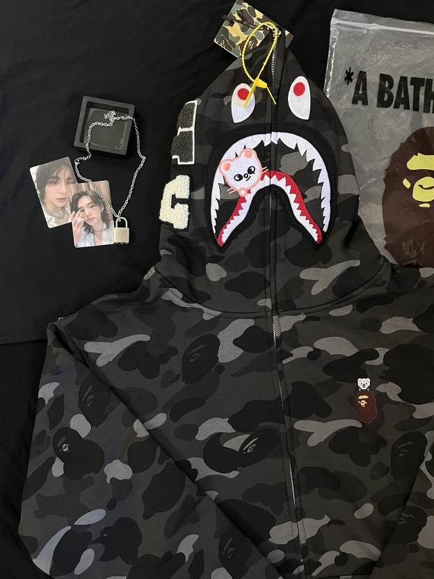 StrayKids Hyunjin BAPE Inspired Bape camo zip-up  hoodie-Stray Kids
