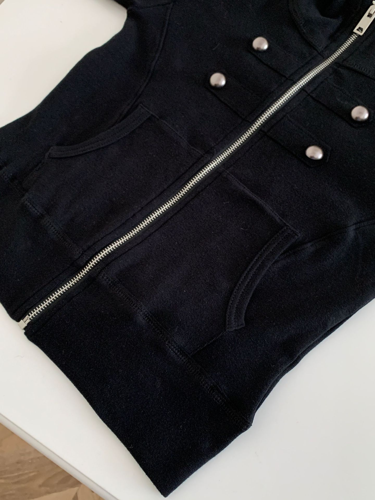 Aespa Ningning Inspired Napoleon Military Hooded Cropped Zip‑Up Jacket