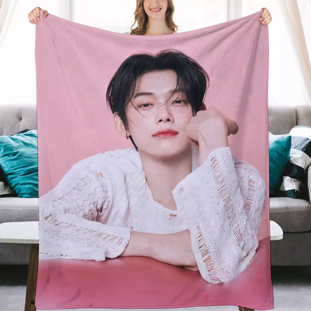 TXT Yeonjun Leeknow Fanmade Flanne Blanket - Kpop Concert Fan Blanket-Straykids