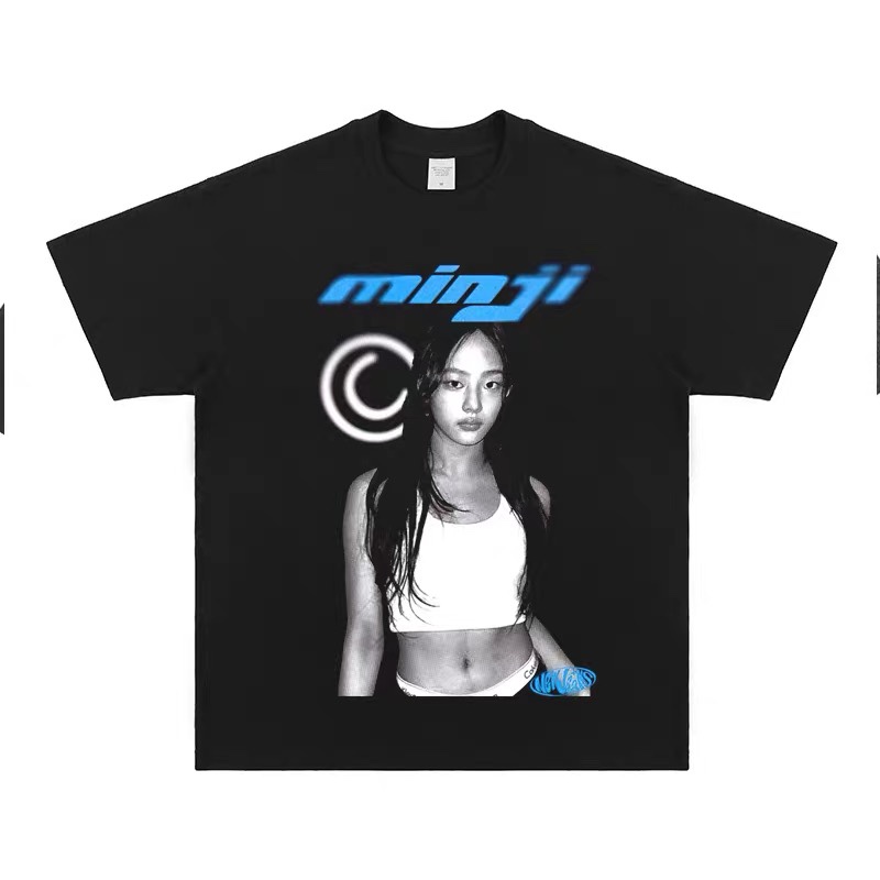 Newjeans Custom Member Printed Retro Washed T-Shirt