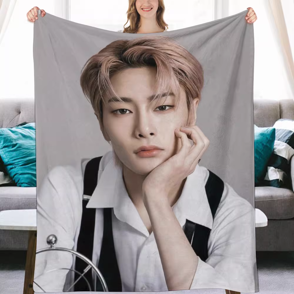 Stray kids I.N Fanmade Flanne Blanket - Kpop Concert Fan Blanket-Straykids