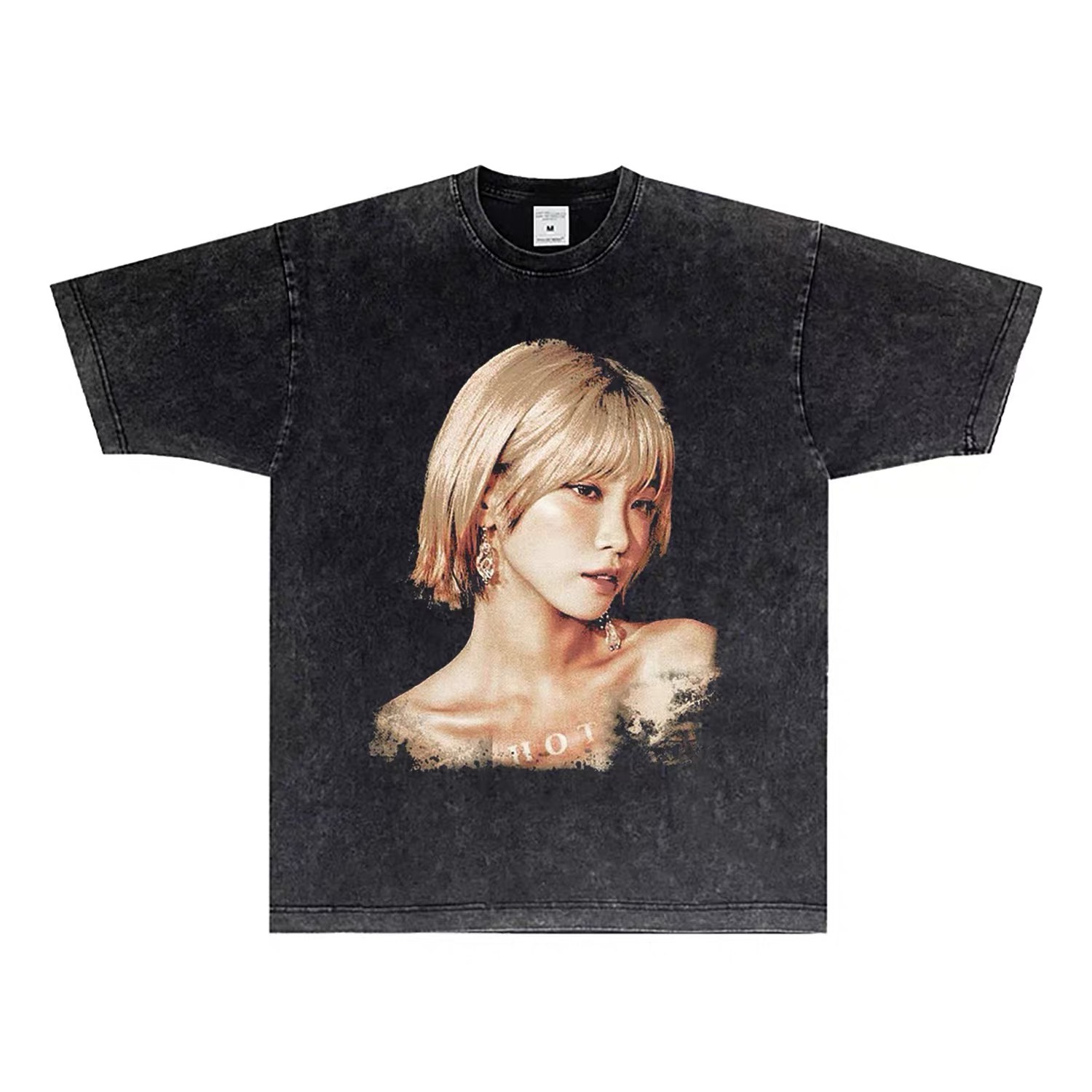 LE SSERAFIM Custom Member Printed Retro Washed T-Shirt