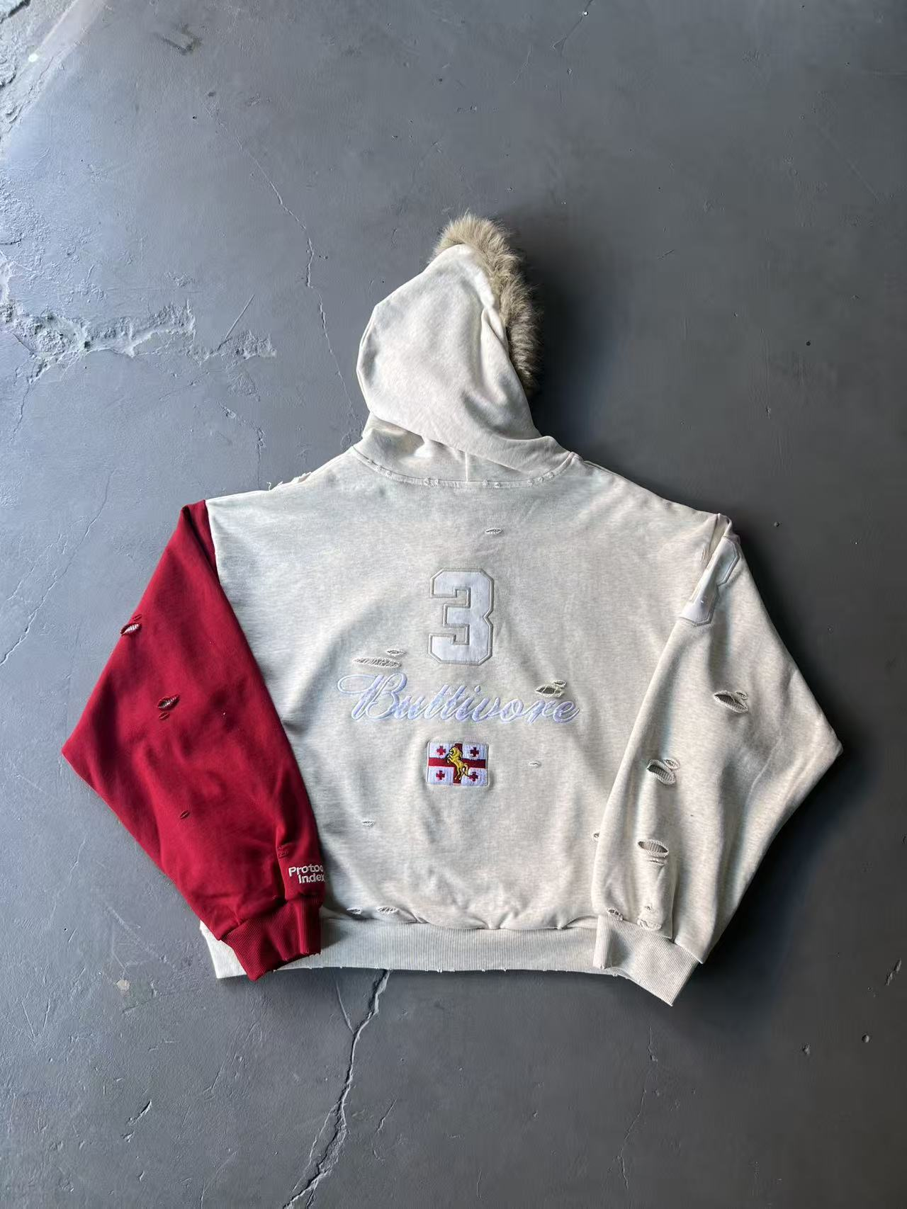 Aespa Ningning Inspired Fur Collar Horse Embroidered Zip-Up Hoodie