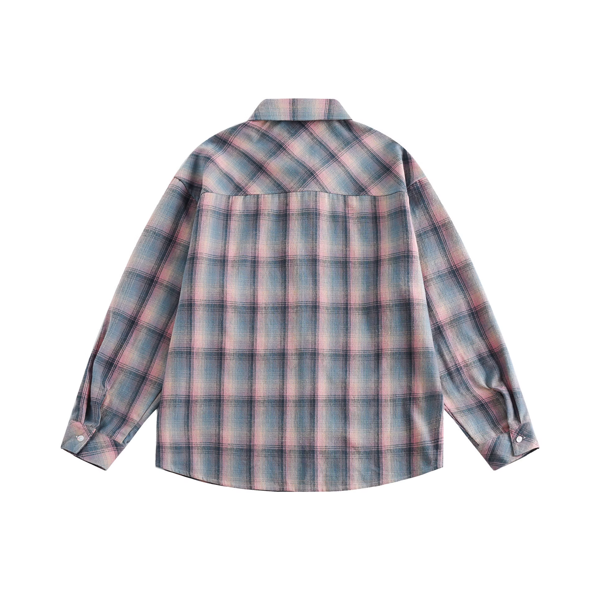 LE SSERAFIM Sakura& BABYMONSTER Ahyeon Inspired Colorblock Plaid Shirt