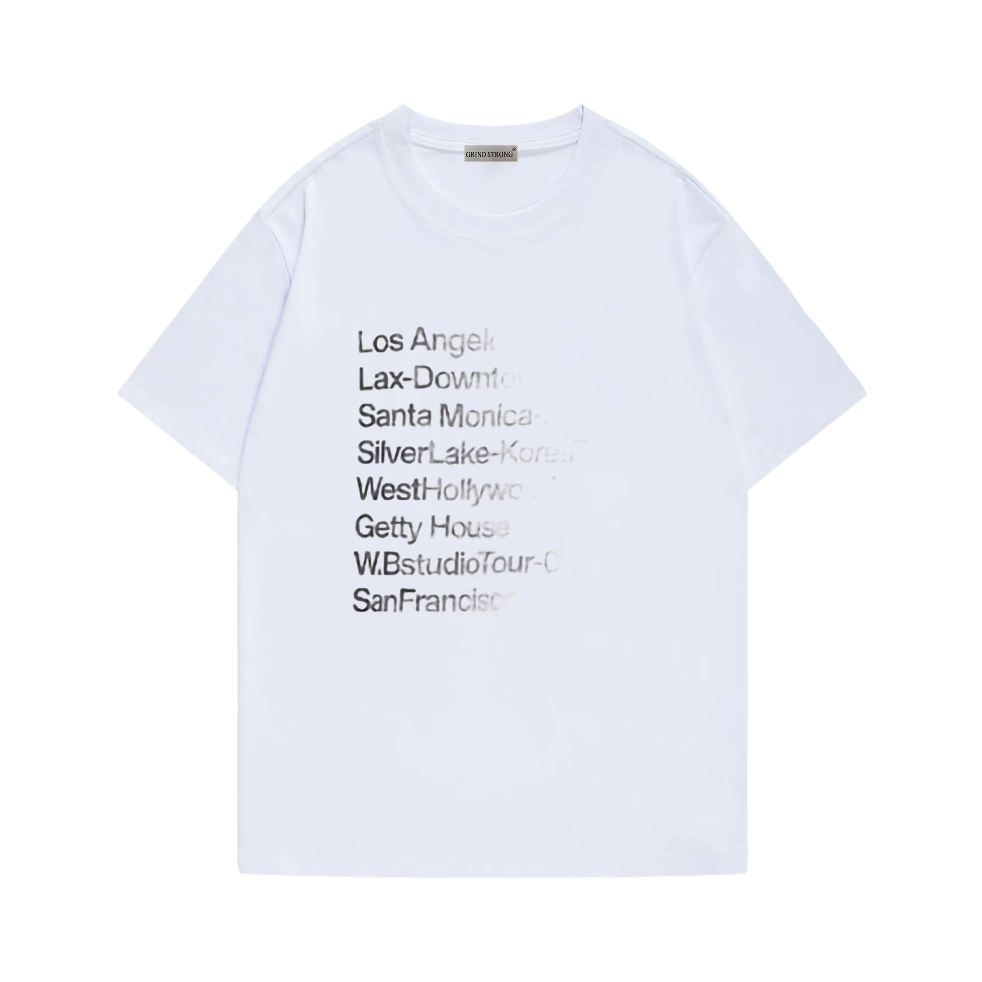 Enhypen Sunoo Inspired LA City Names Blurry Print T-Shirt