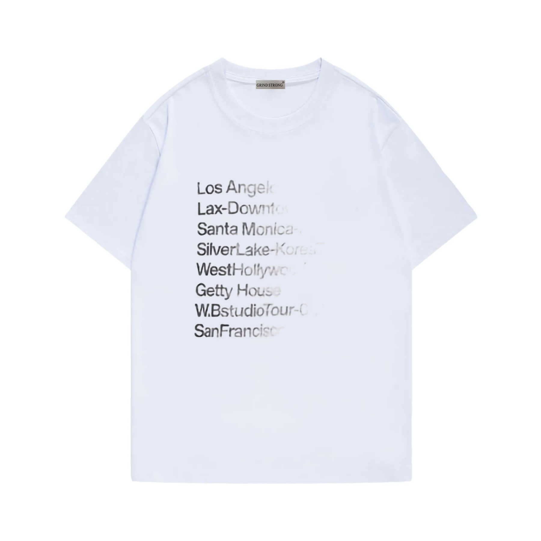 Enhypen Sunoo Inspired LA City Names Blurry Print T-Shirt