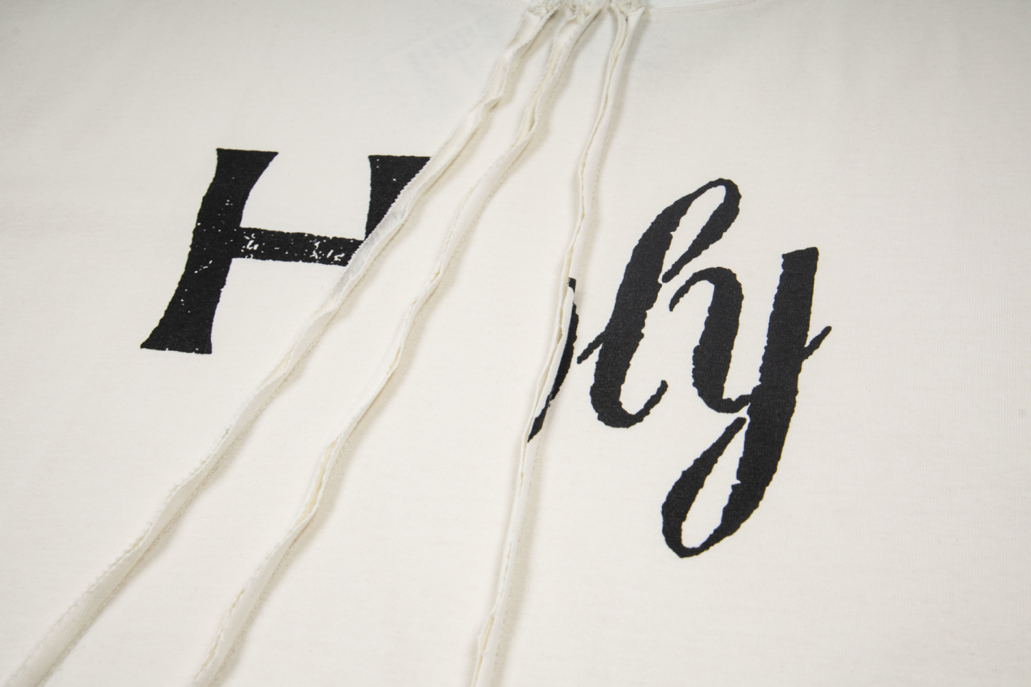 Cortis Martin Inspired Holy Letter Asymmetric Deconstructed Oversized Tee