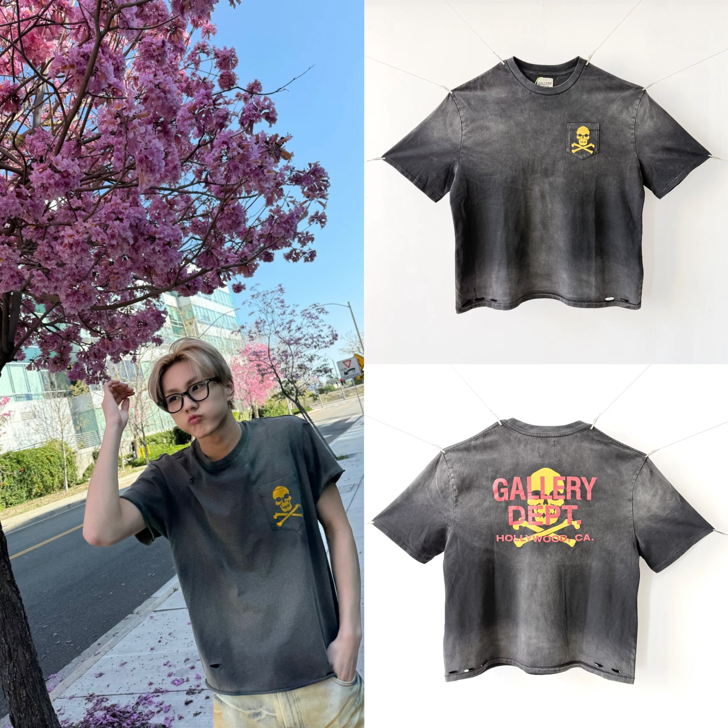Enhypen Jungwon Inspired Distressed Skull Graphic T-Shirt