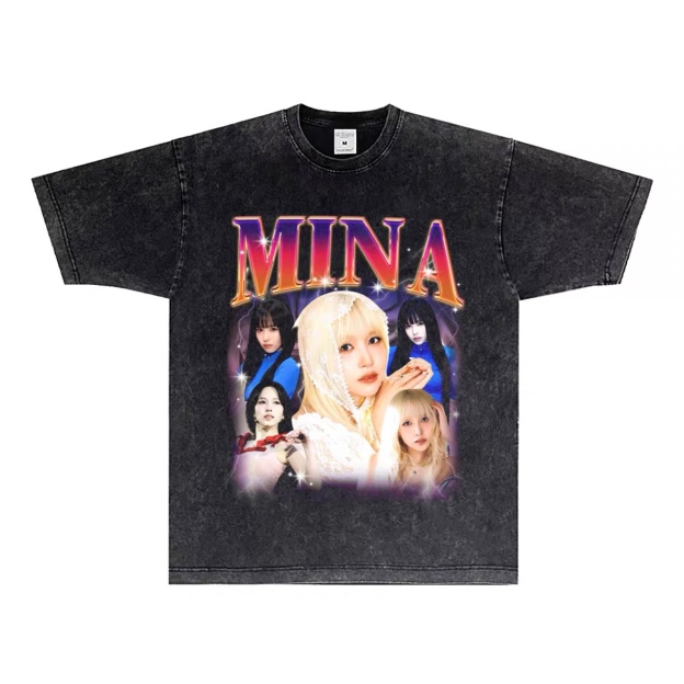 TWICE Custom Member Printed Retro Washed T-Shirt