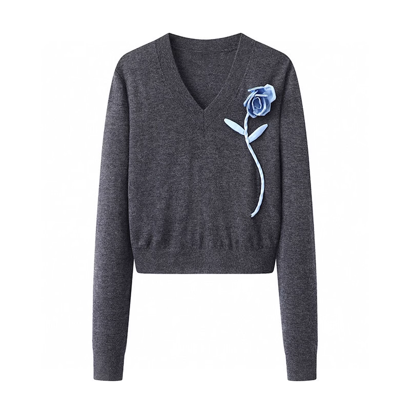 IU & Red Velvet Joy Inspired Blue Rose Lightweight Jumper