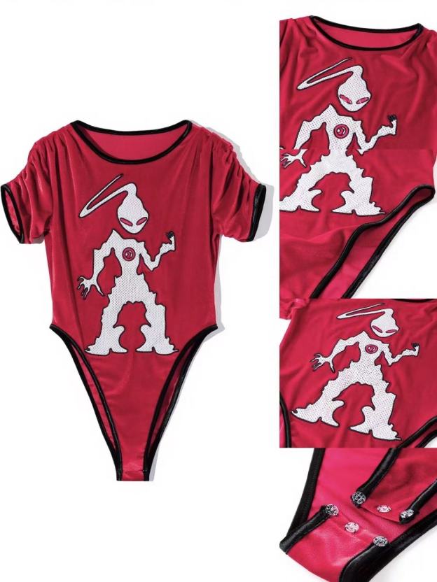 Aespa Ningning Supernova Stage Inspired Alien Velvet Bodysuit