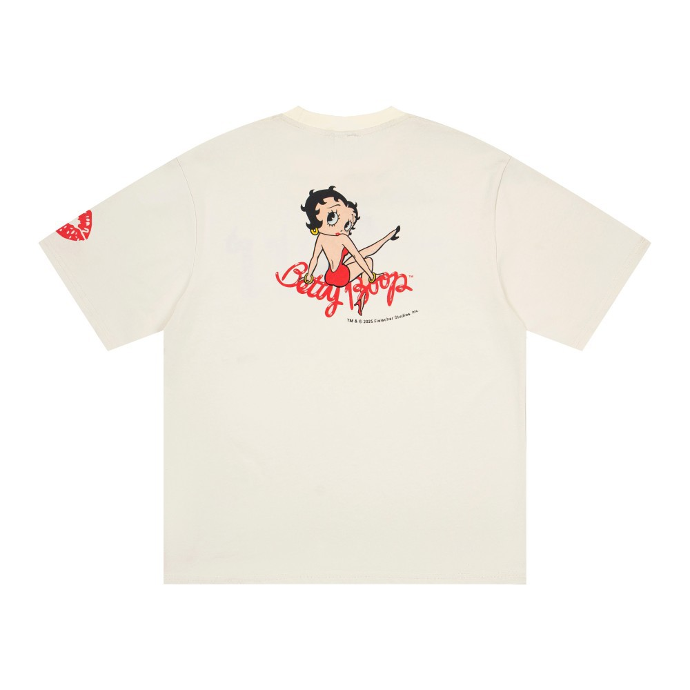 Twice Sana Inspired Betty Boop Graphic Oversized White Tee