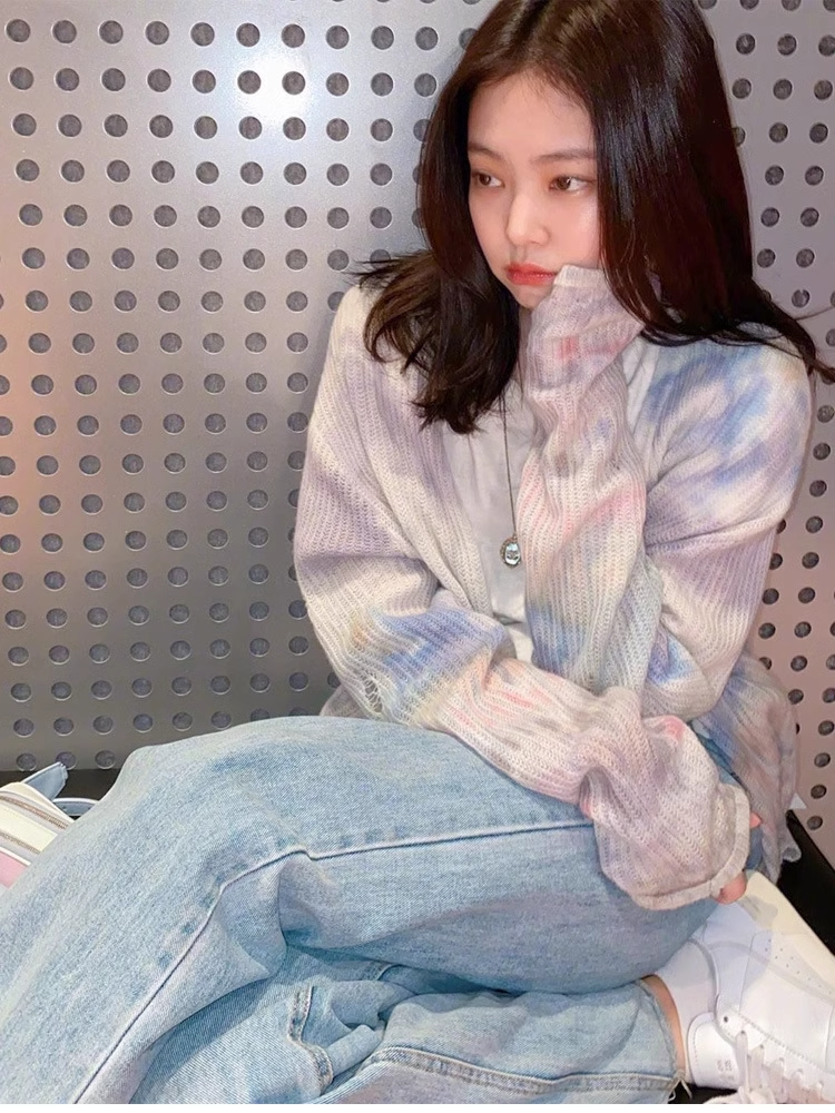 Jennie Tie-dye knit cardigan-Blackpink Jennie