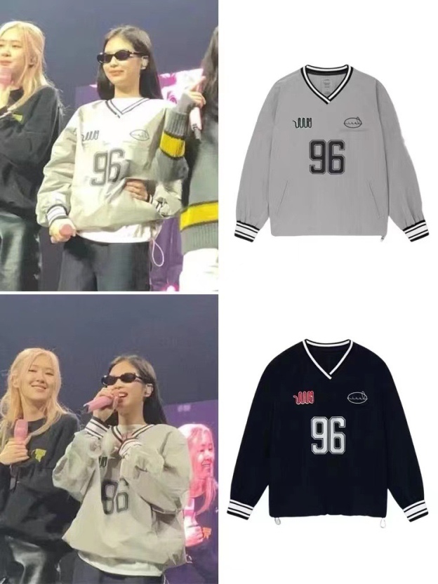 Blackpink Jennie Embroidered Baseball Jersey inspired Hoodie