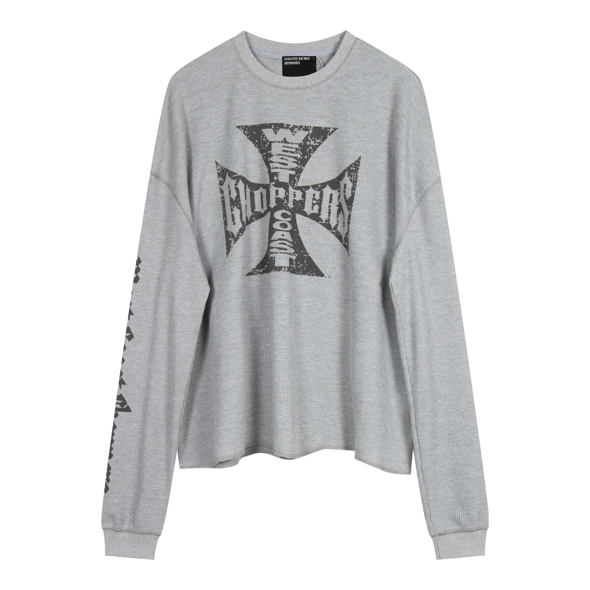 Boynextdoor Woonhak Inspired Vintage Cross Graphic Waffle Thermal Long Sleeve