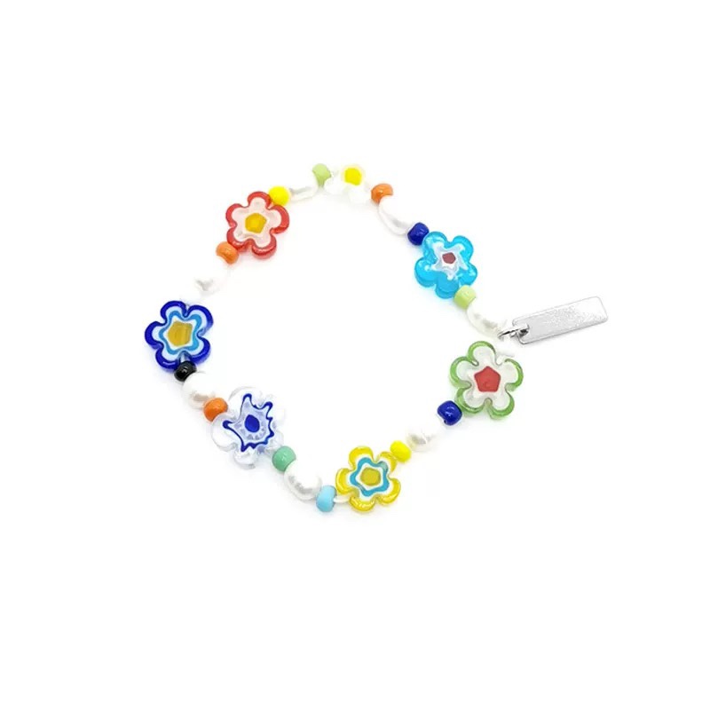 BLACKPINK Lisa Inspired Glass Flower Bracelet Set