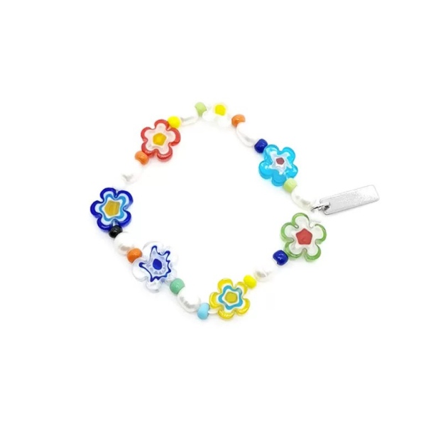 BLACKPINK Lisa Inspired Glass Flower Bracelet Set