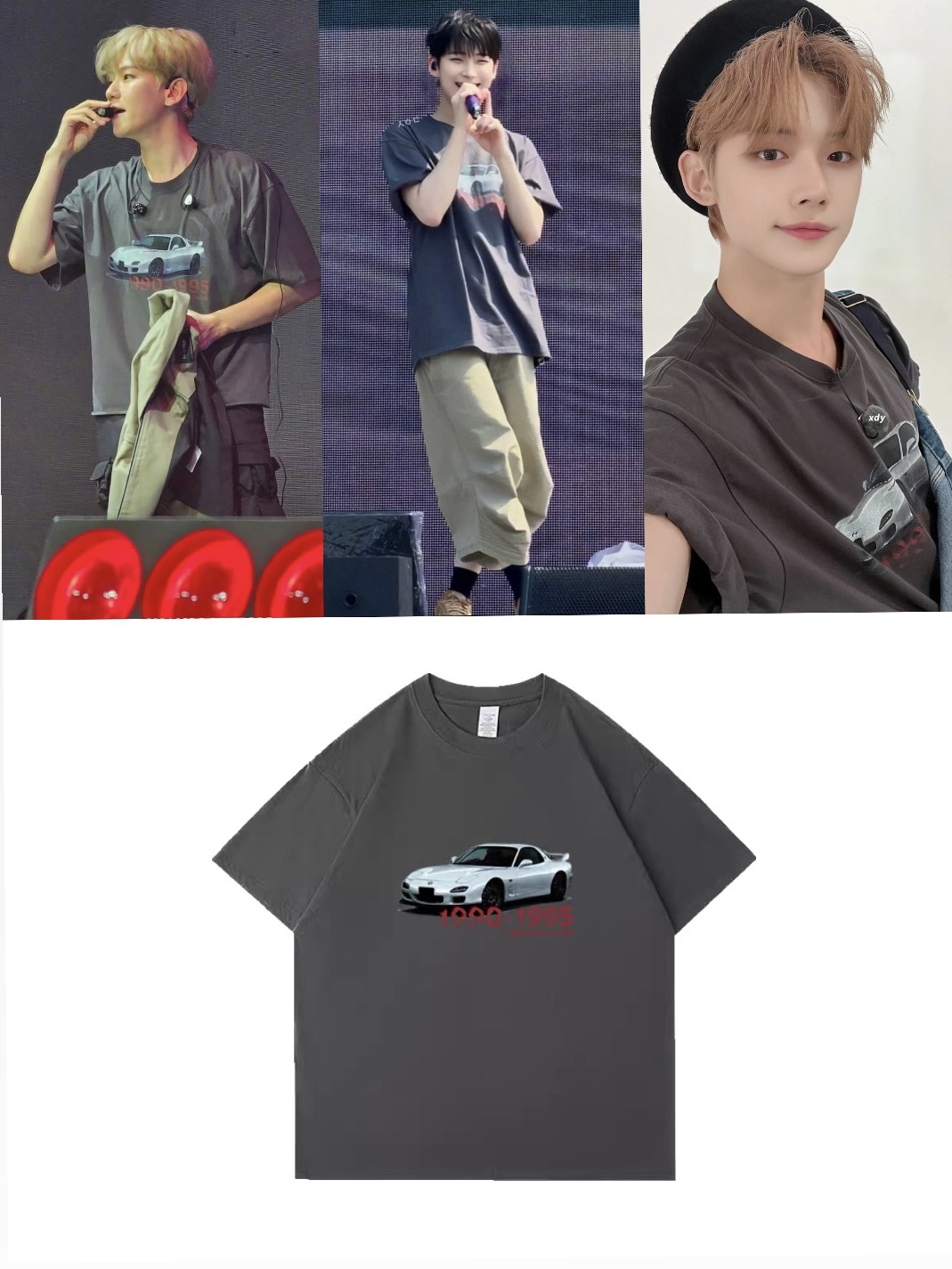 TXT Yeonjun&ENHYPEN Sunoo Inspired Sports Car Print T-shirt