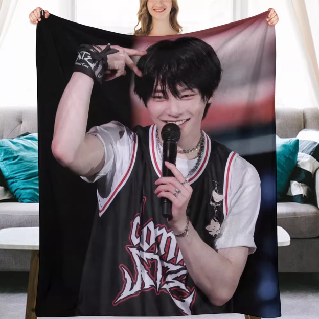Stray kids I.N Fanmade Flanne Blanket - Kpop Concert Fan Blanket-Straykids