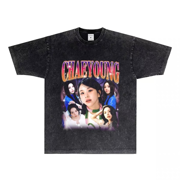 TWICE Custom Member Printed Retro Washed T-Shirt