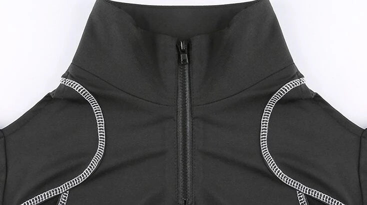 Whiplash Black Cyberpunk Mesh Crop Top shirt-Winter – Aespa outfit