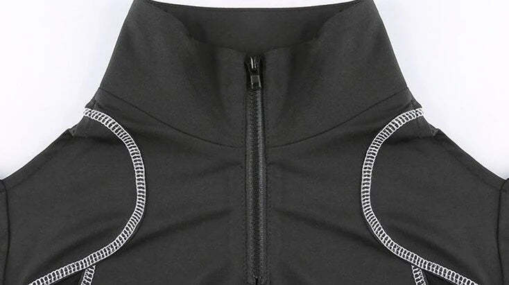 Whiplash Black Cyberpunk Mesh Crop Top shirt-Winter – Aespa outfit