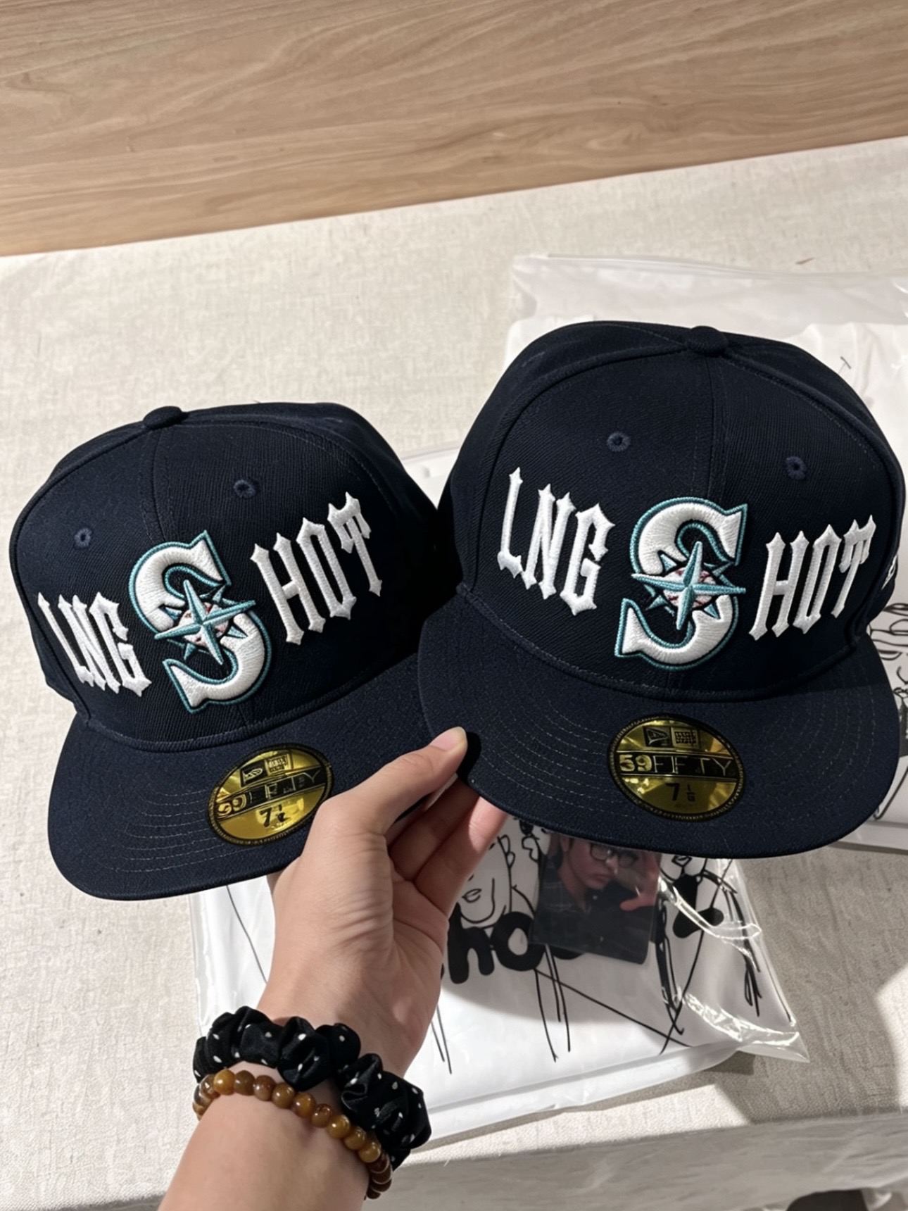 lngshot inspired Red Blue Embroidered Baseball Cap Hat 