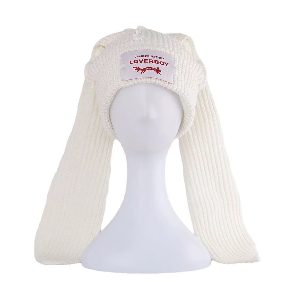 StrayKids Chunky Knit Bunny Beanie hat