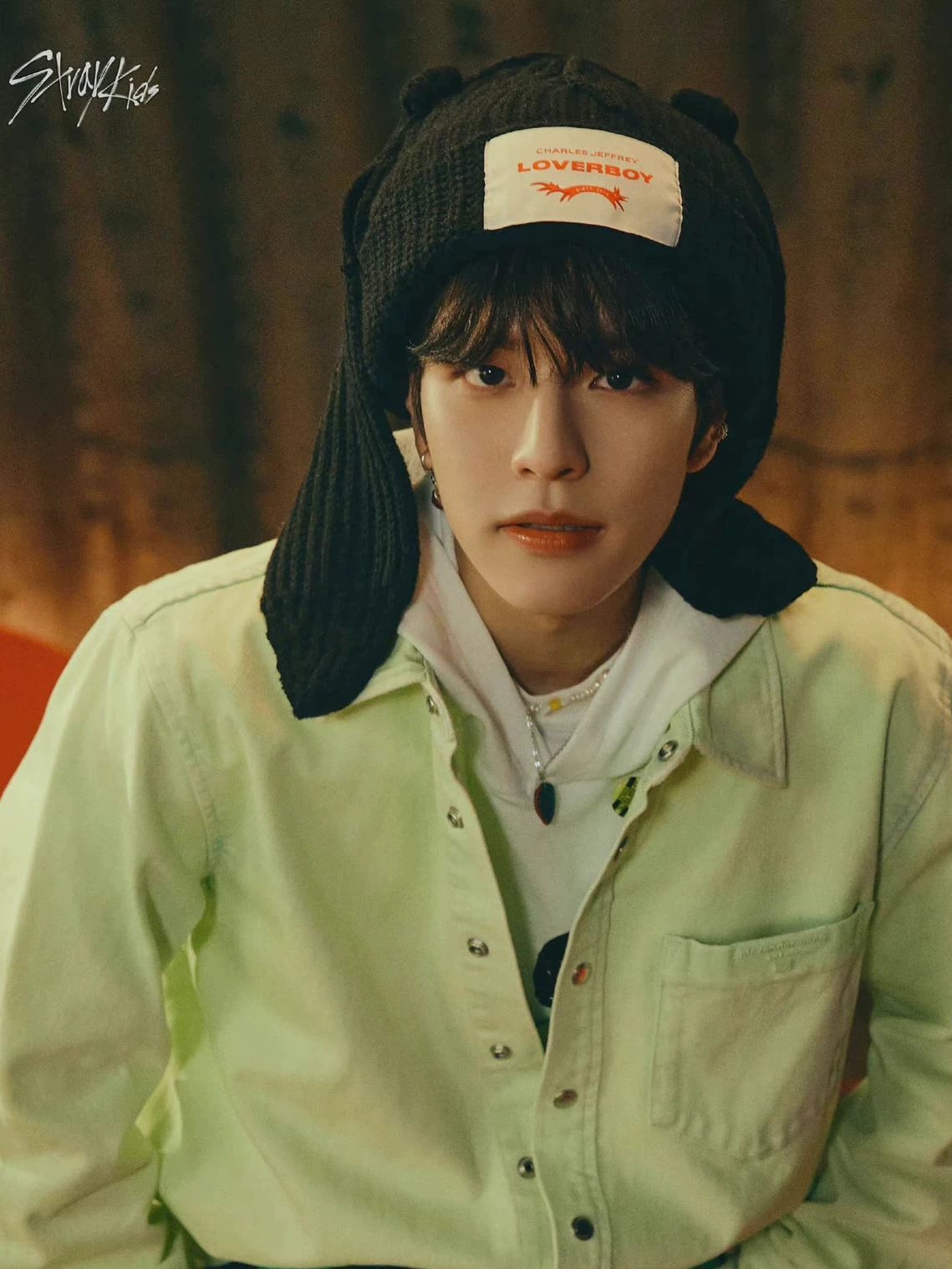 StrayKids Chunky Knit Bunny Beanie hat