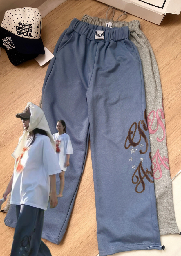 Blackpink Jennie Inspired Lettering Logo Sweatpants pant