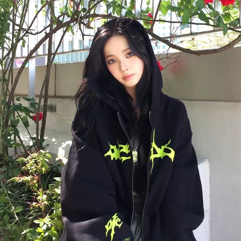 Aespa  Pop Up inspired Zip Hoodie Printed Cardigan