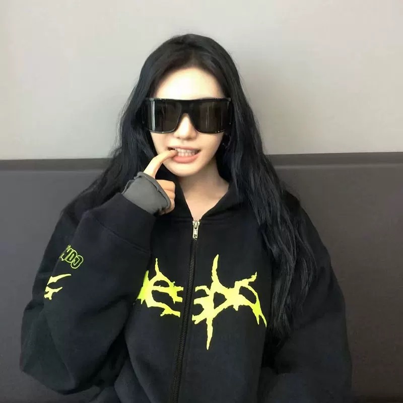 Aespa  Pop Up inspired Zip Hoodie Printed Cardigan