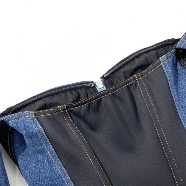 Denim bodysuit top-Karina Aespa