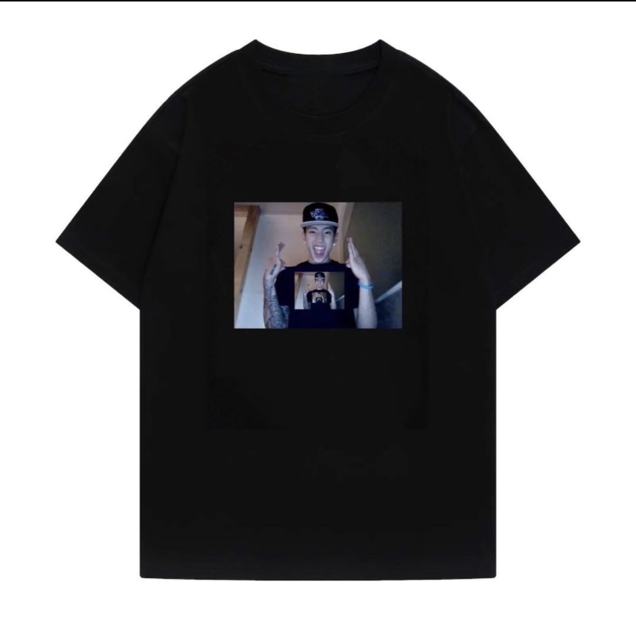 Lngshot inspired Jaypark portrait print t-shirt