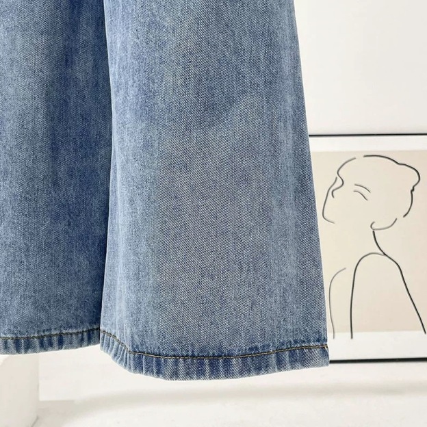 Han SoHee-Two Piece Belt Patchwork Jeans-한소희