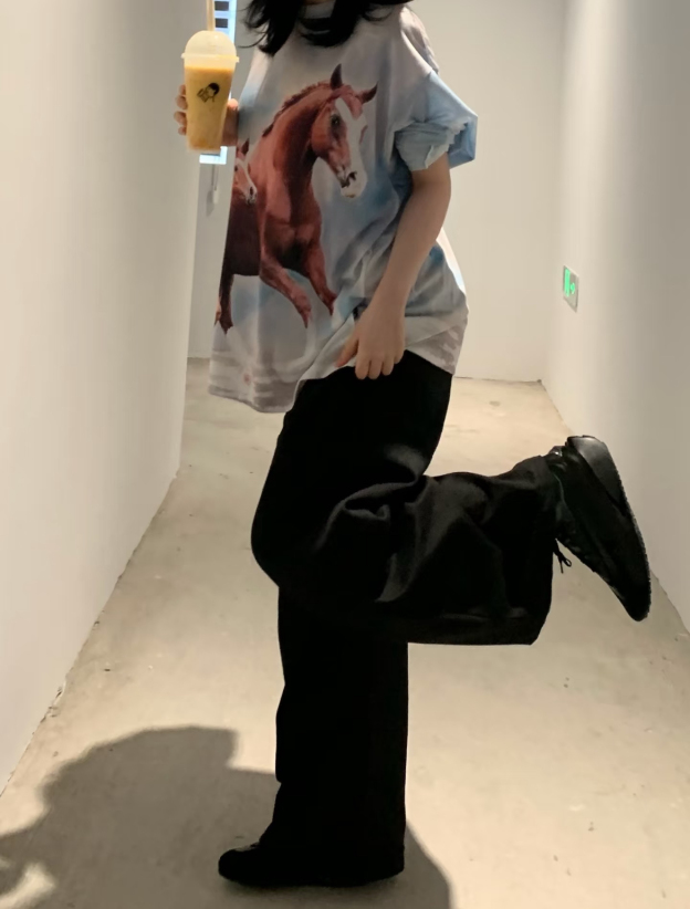 Aespa Karina & IVE  inspired horse print long sleeve tshirt