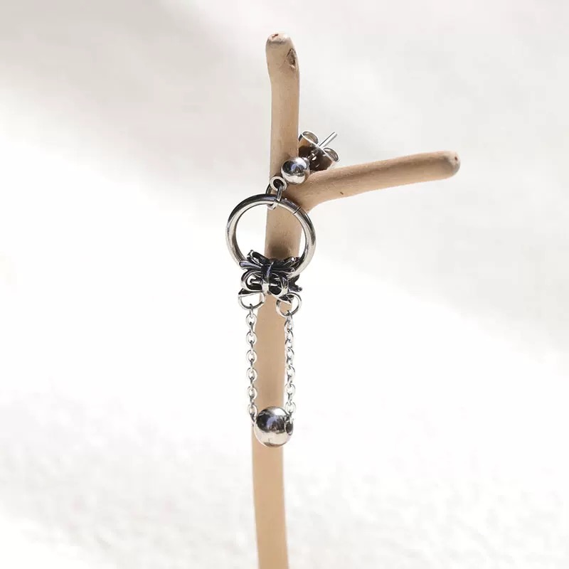 Heeseung inspired Small Ball Drop Earrings Floral Charm Titanium Steel Handmade Earrings