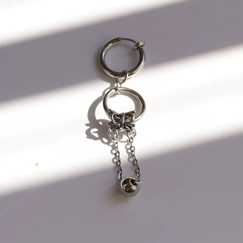 Heeseung inspired Small Ball Drop Earrings Floral Charm Titanium Steel Handmade Earrings