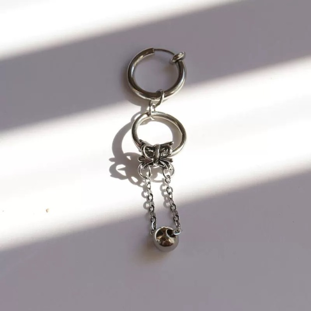 Heeseung inspired Small Ball Drop Earrings Floral Charm Titanium Steel Handmade Earrings