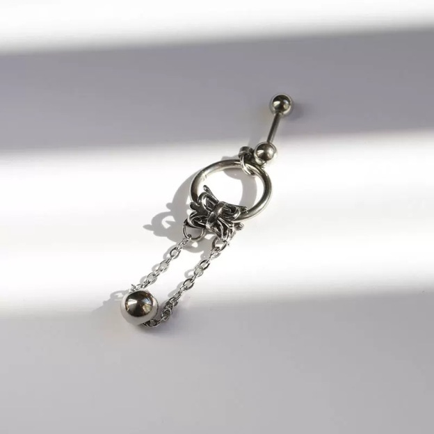 Heeseung inspired Small Ball Drop Earrings Floral Charm Titanium Steel Handmade Earrings
