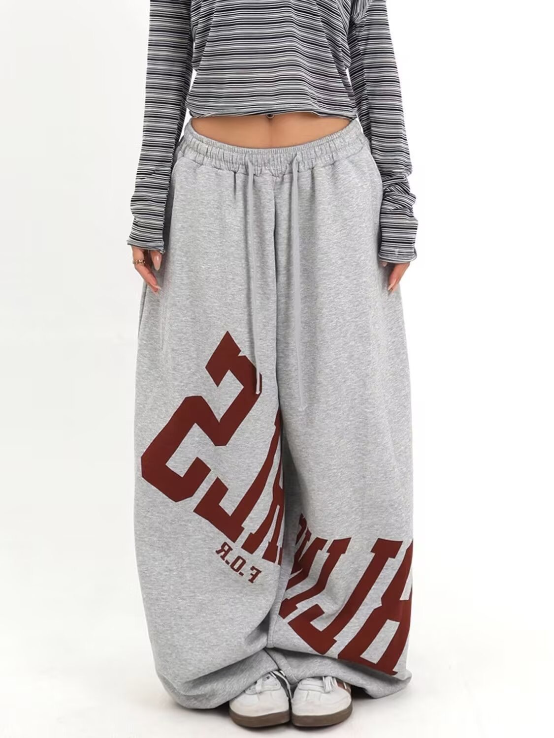 Enhypen NIKI inspired letter print sweatpants casual streetwear pants