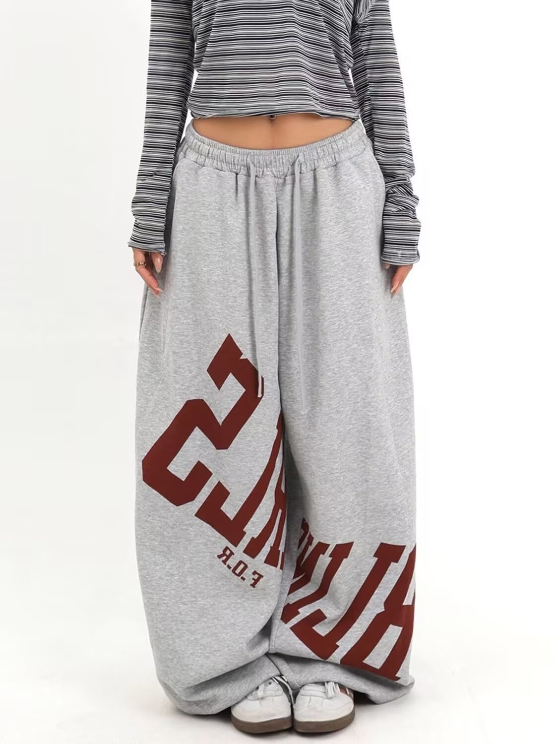 Enhypen NIKI inspired letter print sweatpants casual streetwear pants