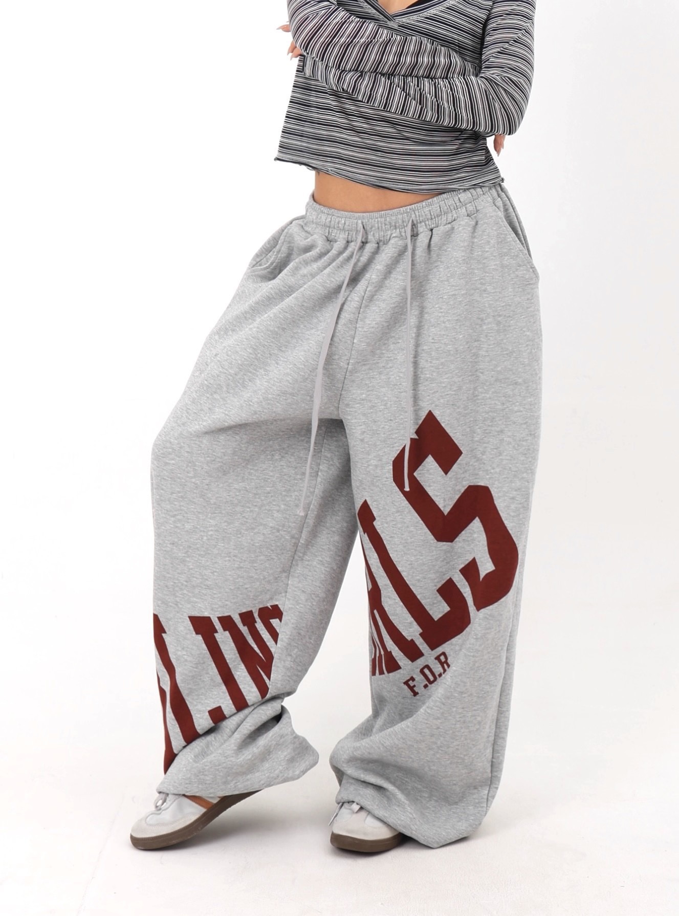 Enhypen NIKI inspired letter print sweatpants casual streetwear pants