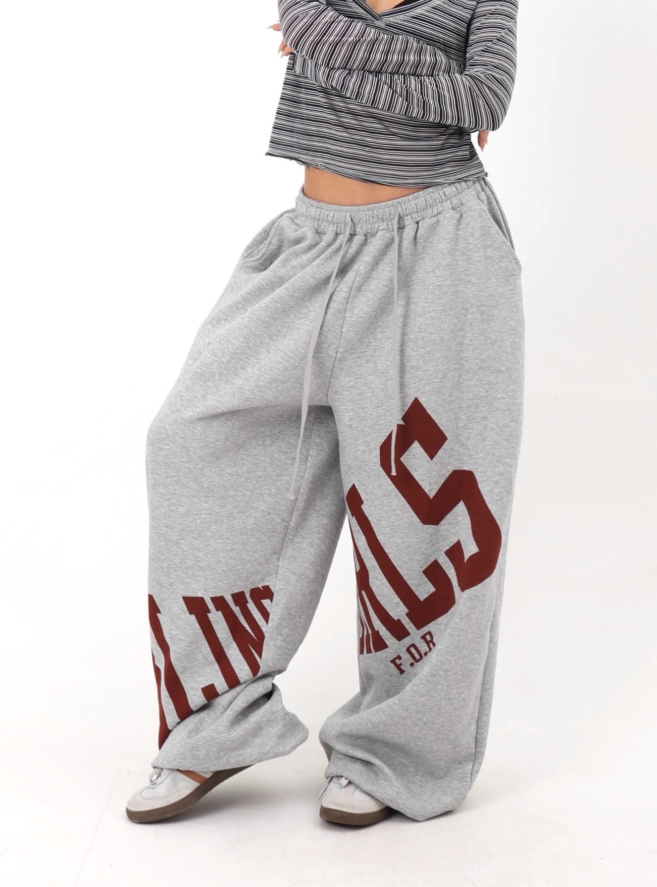 Enhypen NIKI inspired letter print sweatpants casual streetwear pants